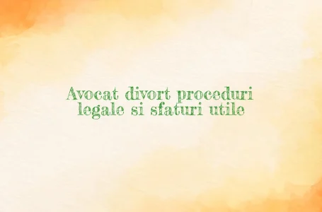 Avocat divort proceduri legale si sfaturi utile