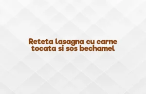 reteta lasagna cu carne tocata si sos bechamel