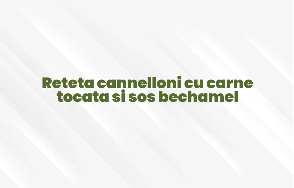 reteta cannelloni cu carne tocata si sos bechamel