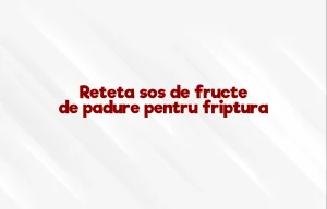 reteta sos de fructe de padure pentru friptura