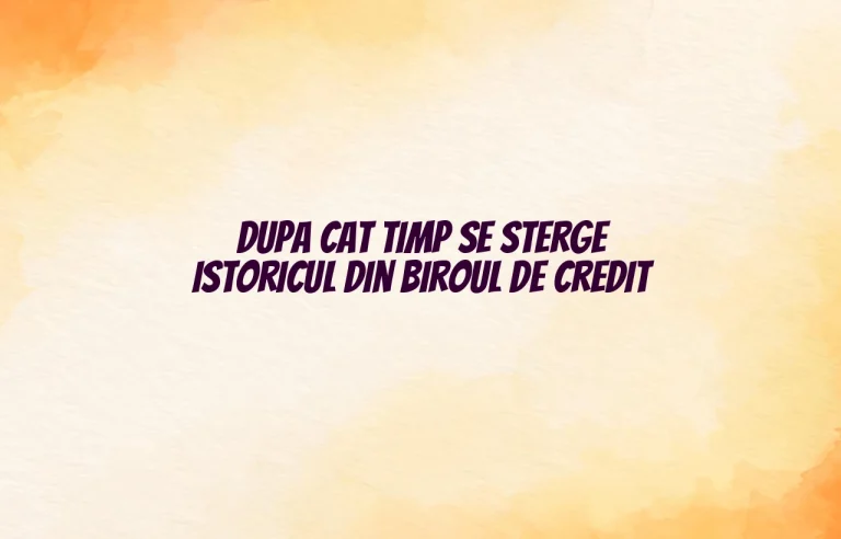 dupa cat timp se sterge istoricul din biroul de credit